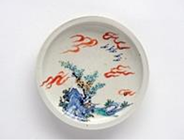 姫谷焼色絵皿